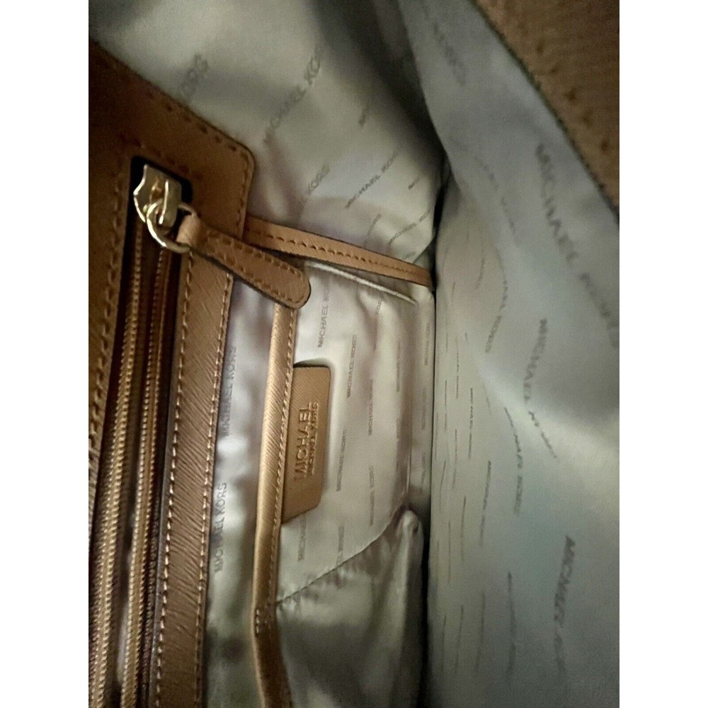 Michael Kors Brown MK Tote Bag with Gold Lightly Worn - Picture 5 of 9